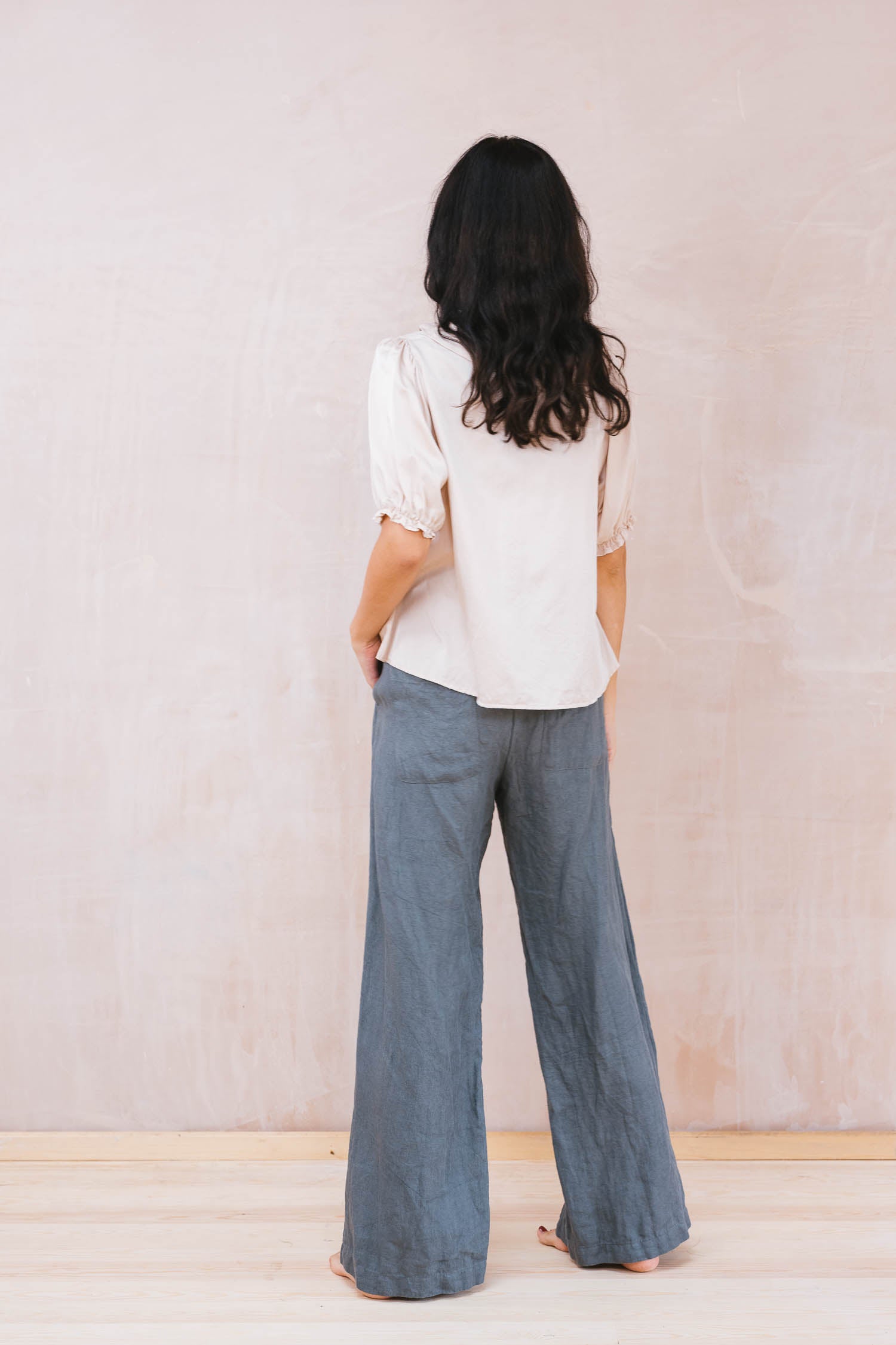 flare pants linen