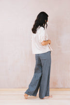 flare pants linen