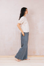flare pants linen