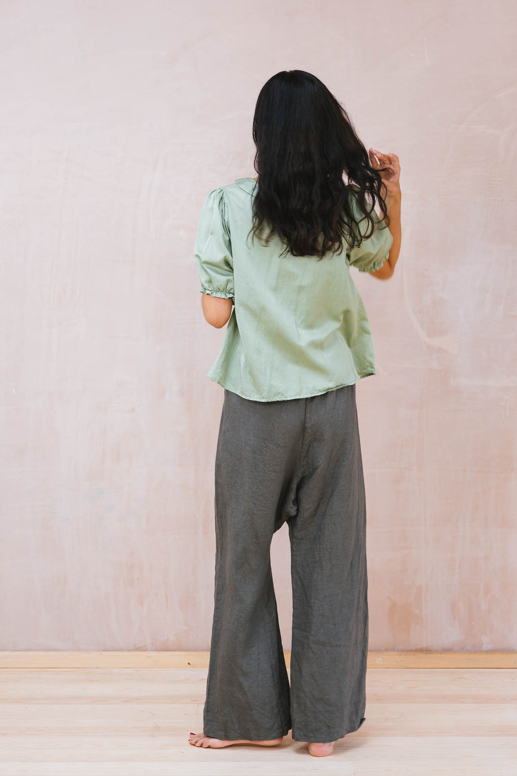 wide leg japan pants linen