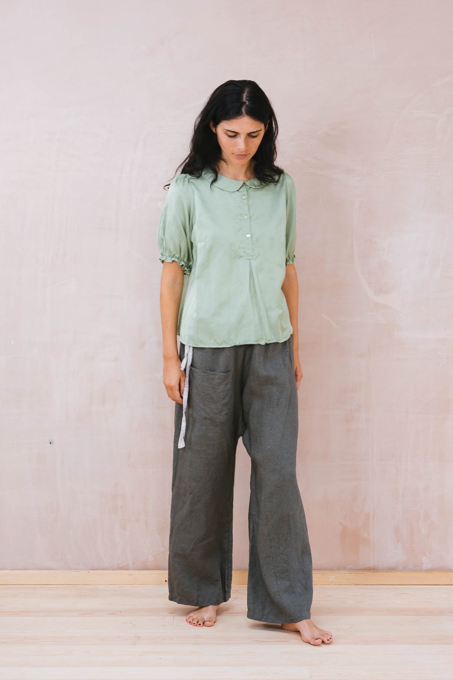 wide leg japan pants linen