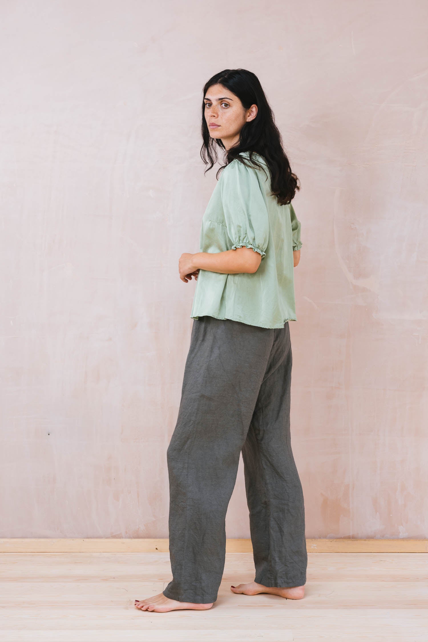wide leg japan pants linen
