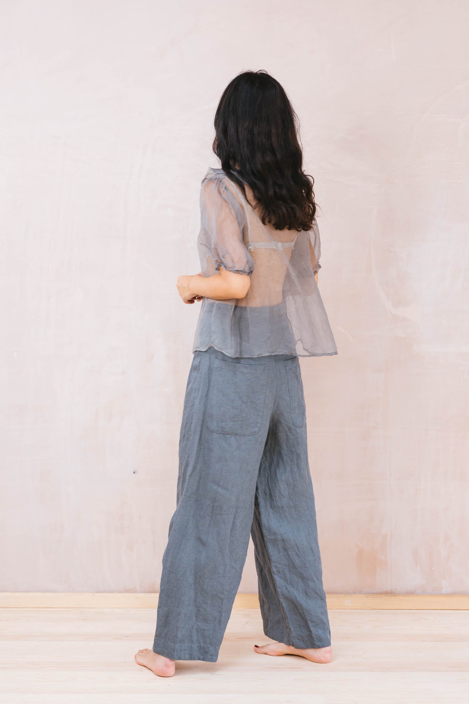 tailored line pants linen