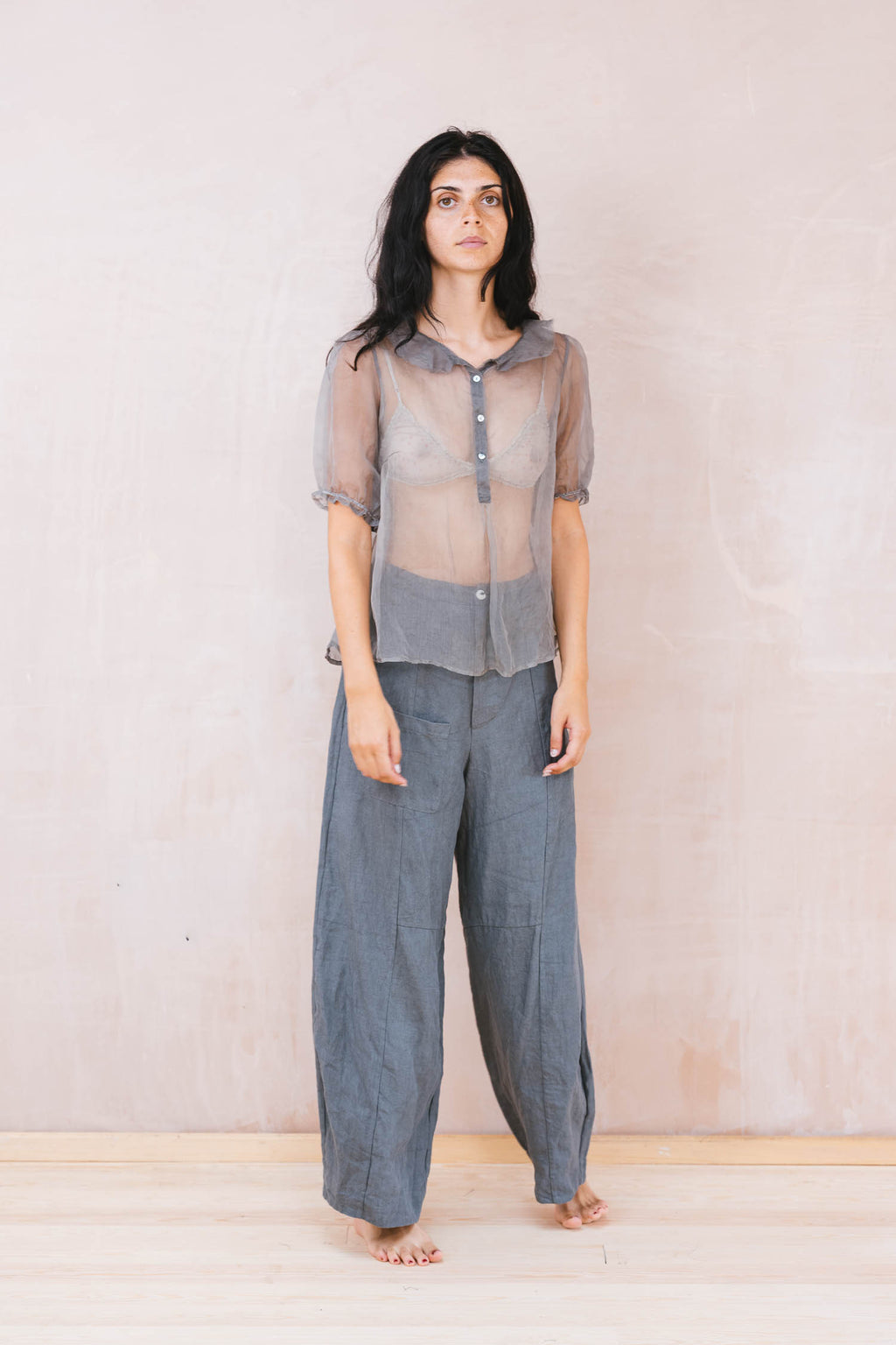 tailored line pants linen