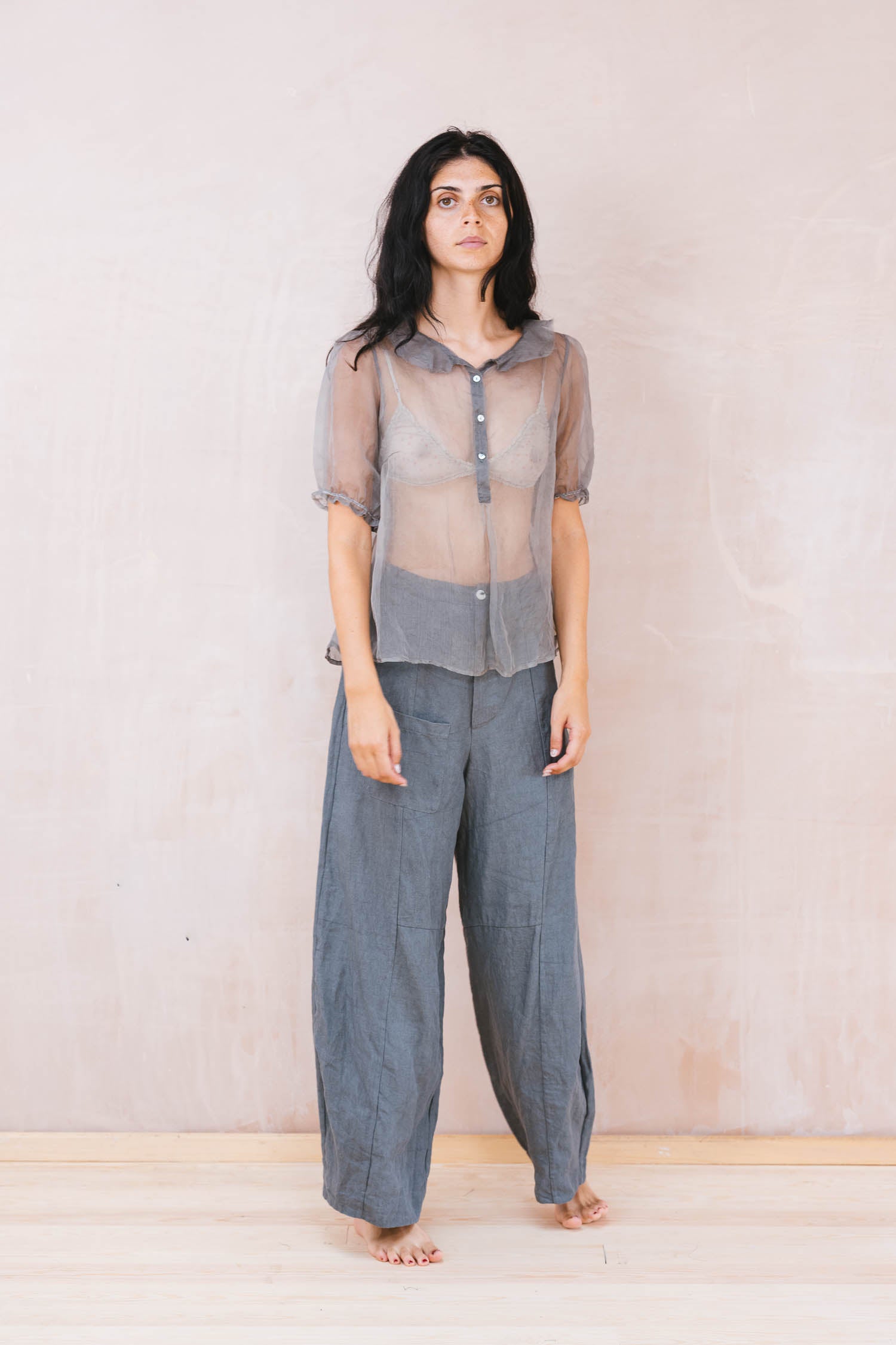 tailored line pants linen