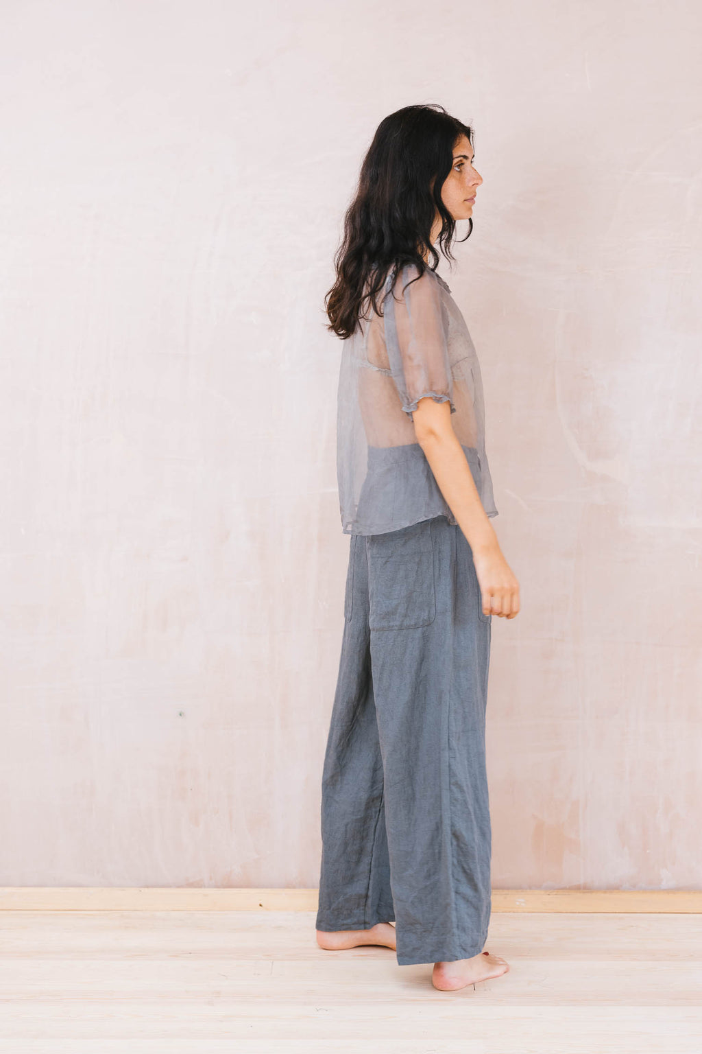 tailored line pants linen