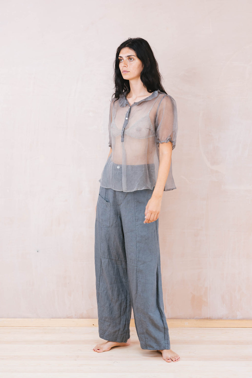 tailored line pants linen