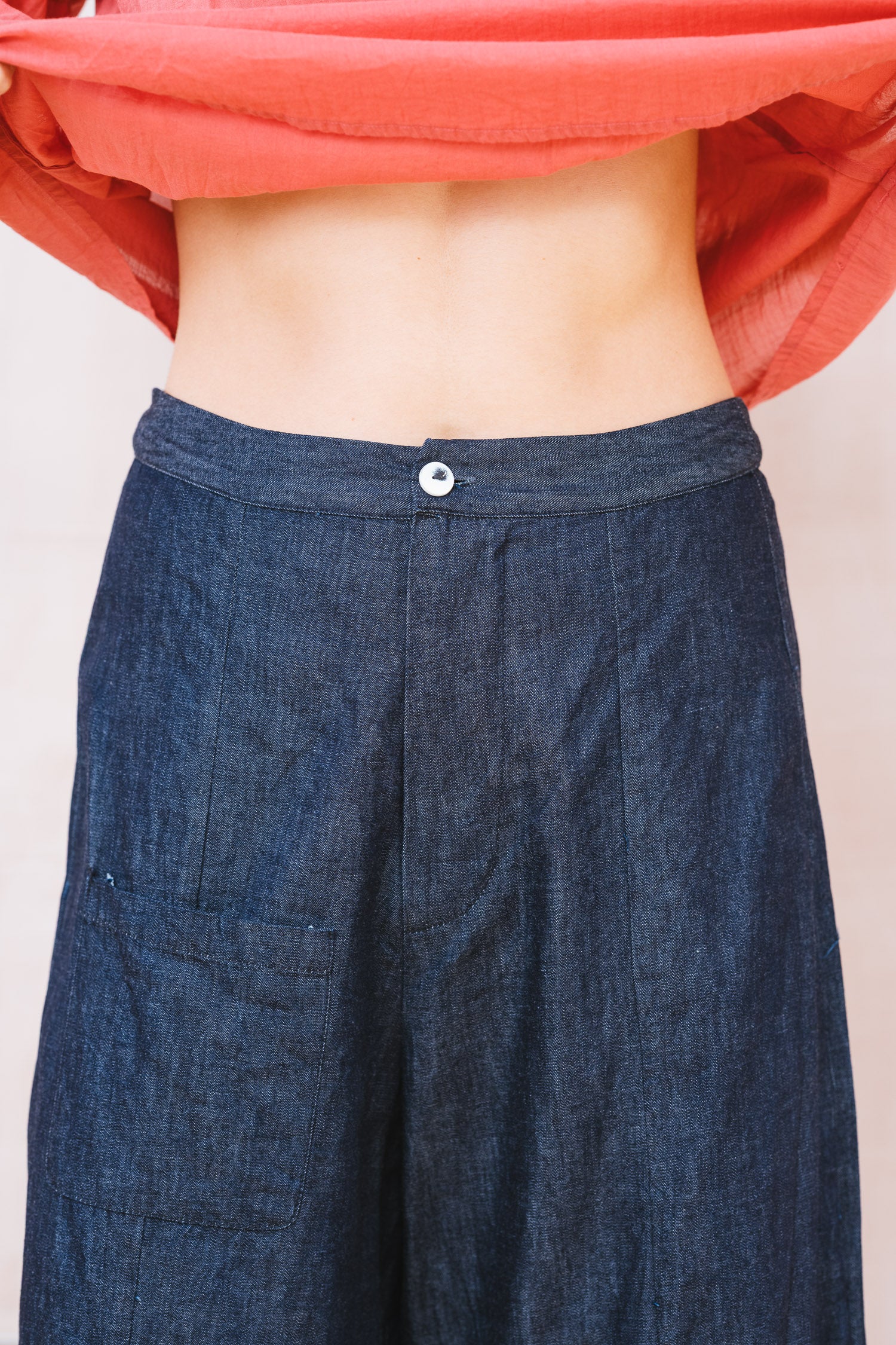 tailored line pants denim
