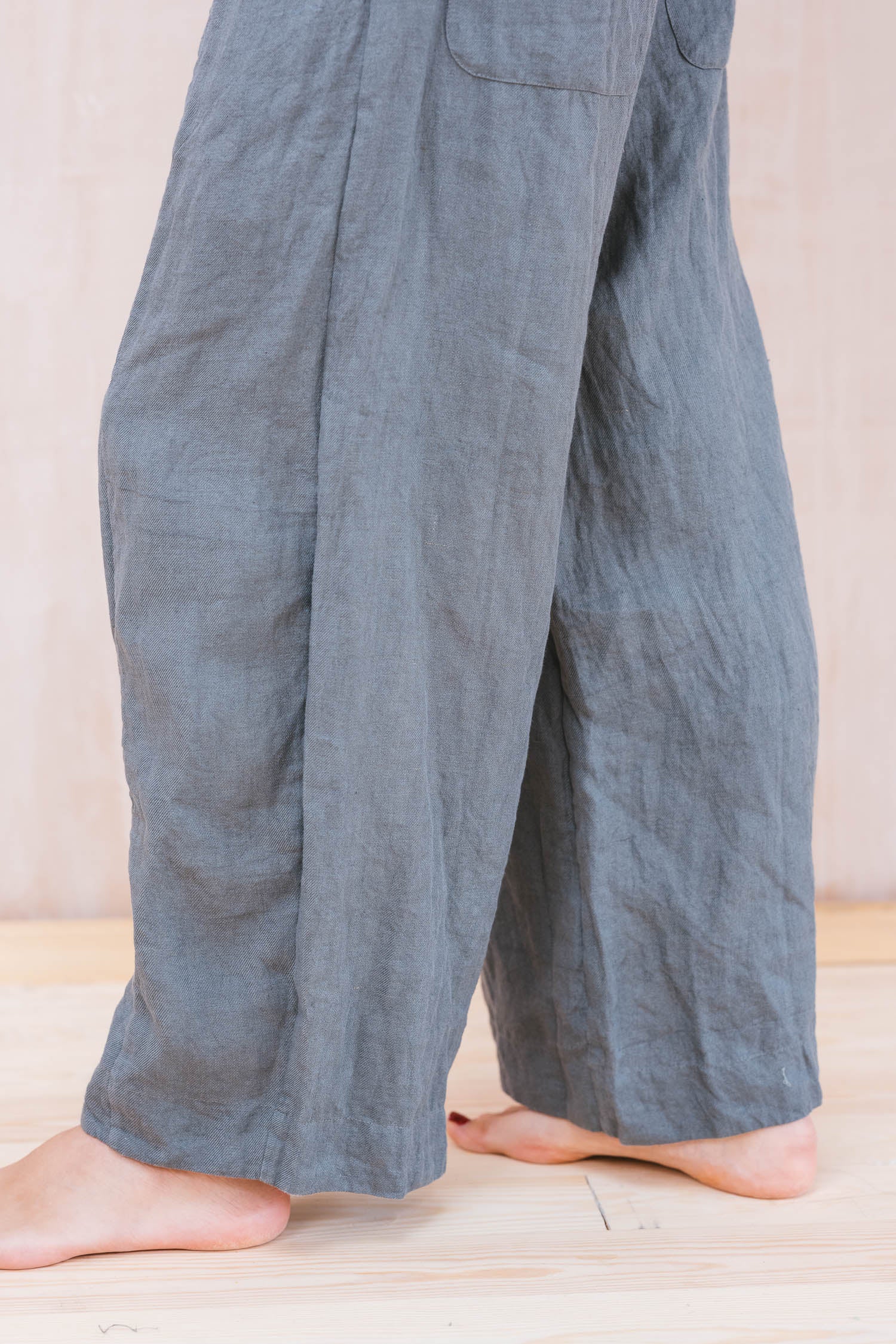 tailored line pants linen