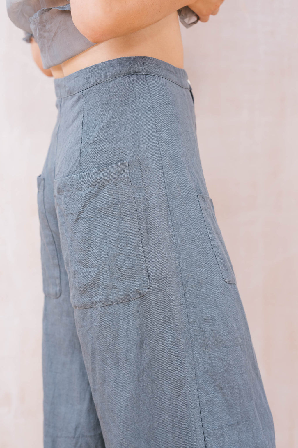 tailored line pants linen