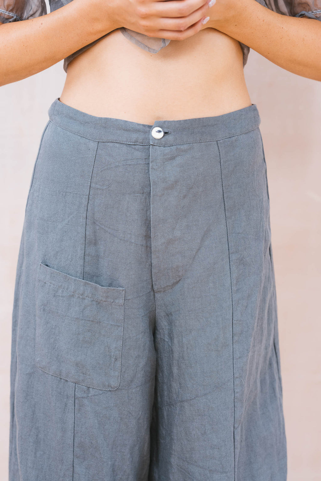 tailored line pants linen