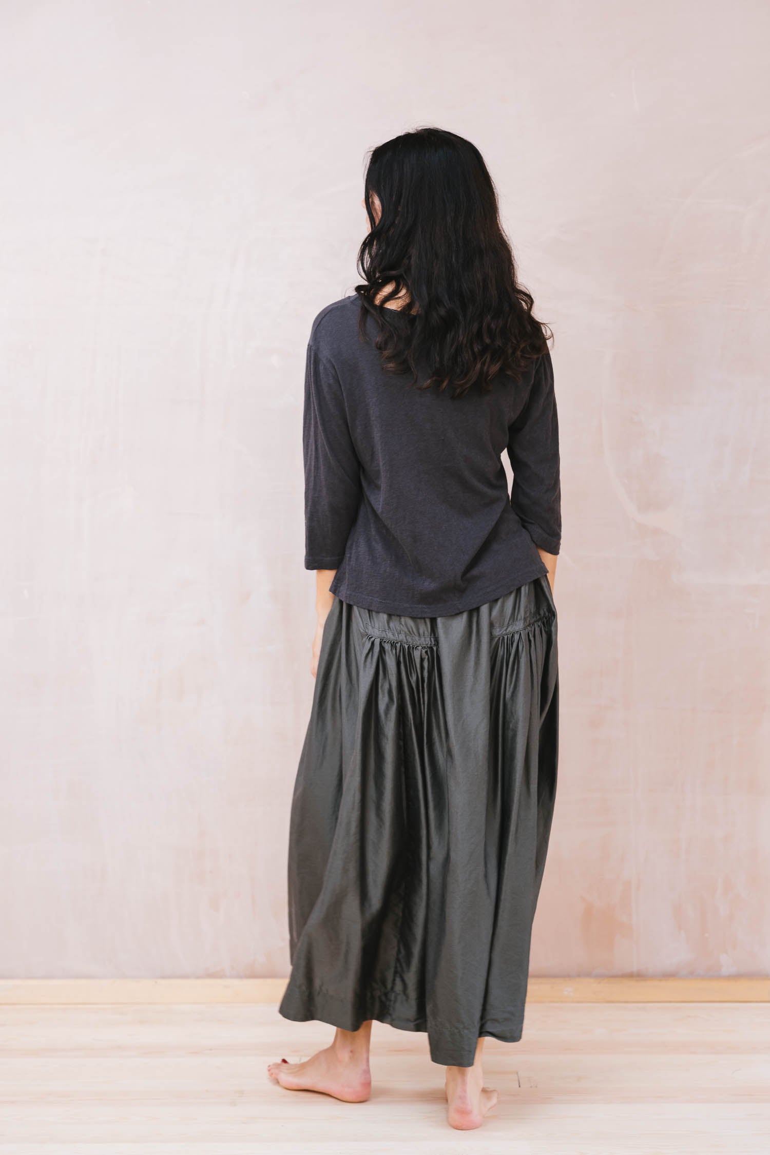 new frida skirt silk cotton satin