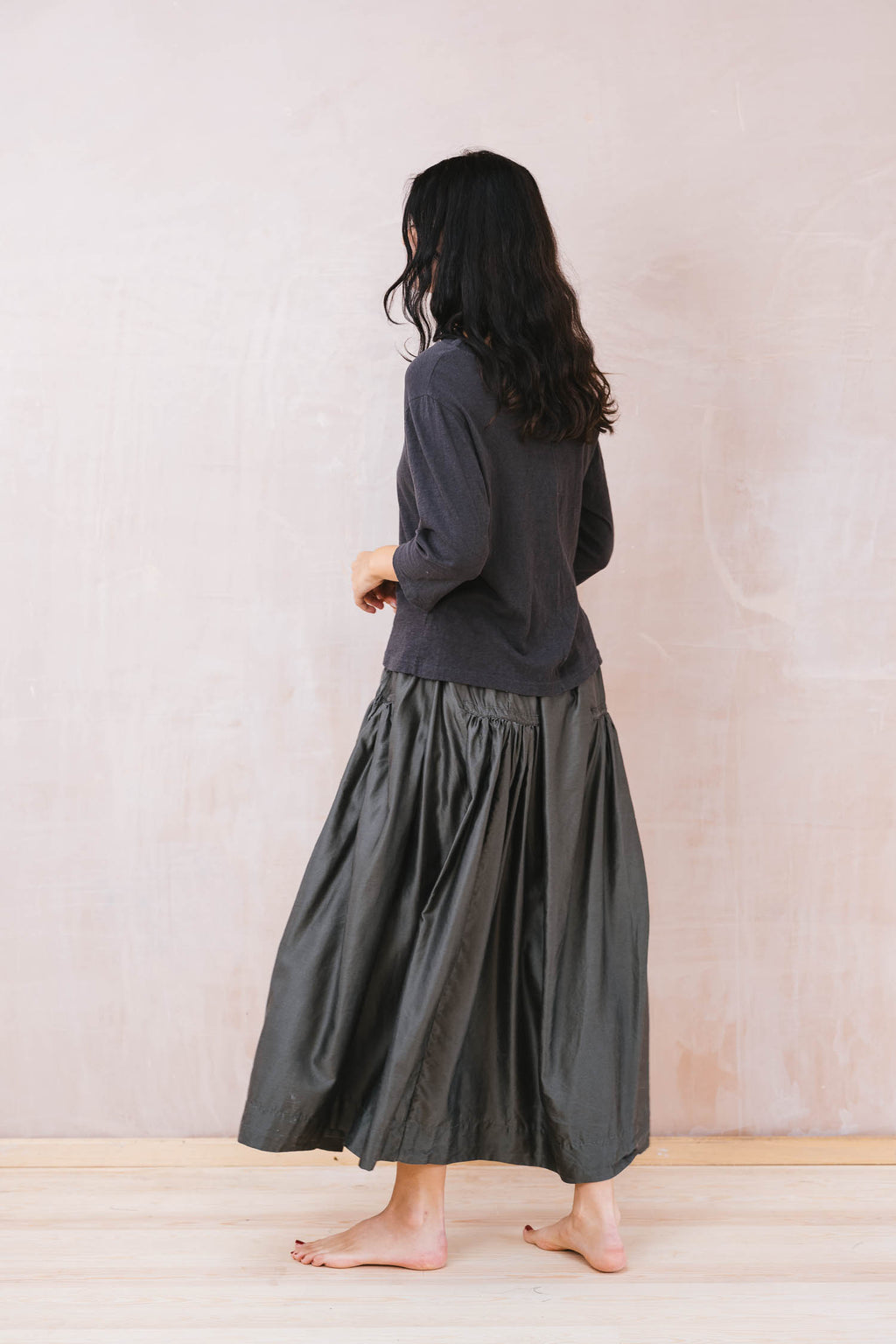 new frida skirt silk cotton satin