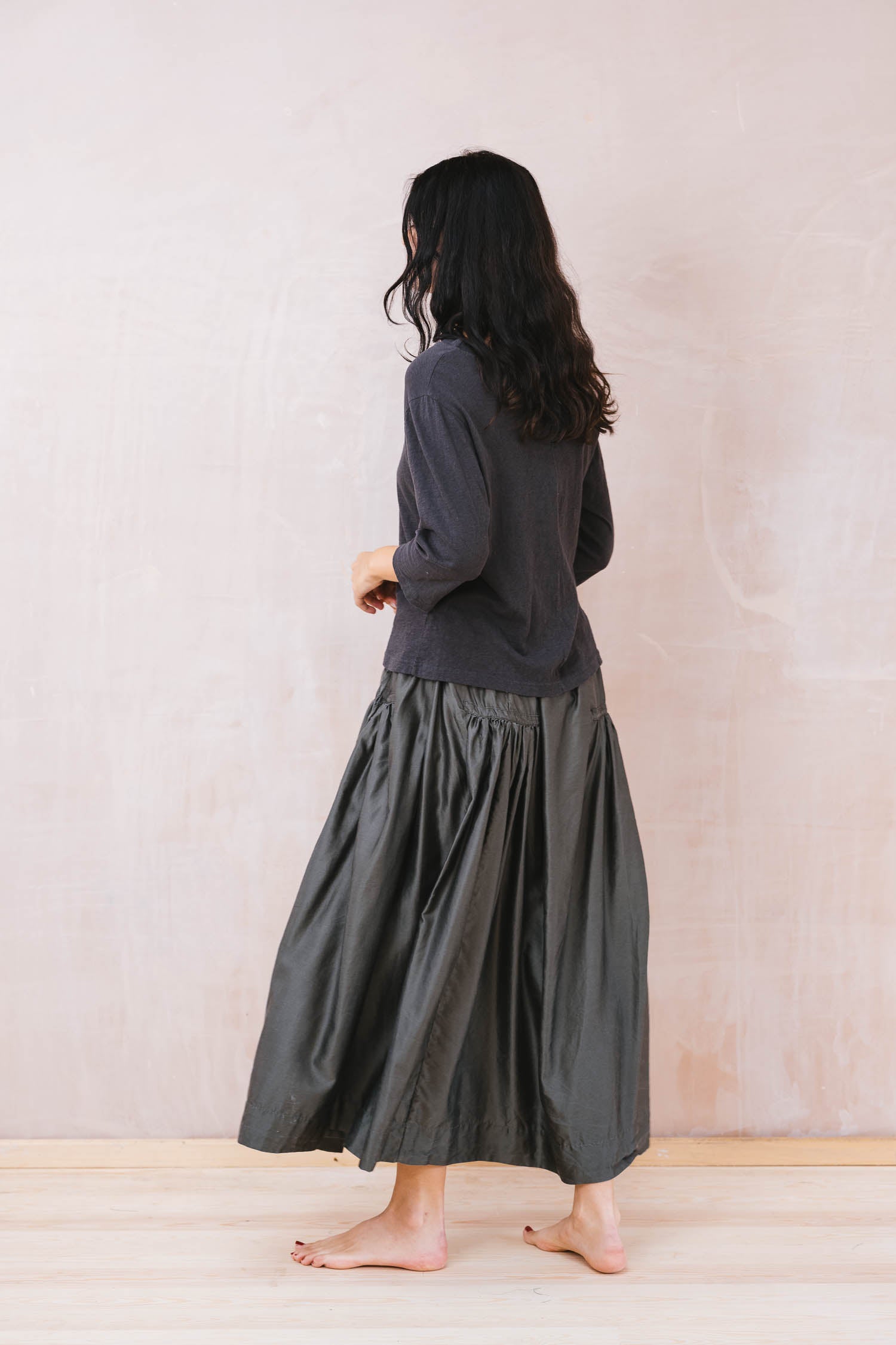 new frida skirt silk cotton satin