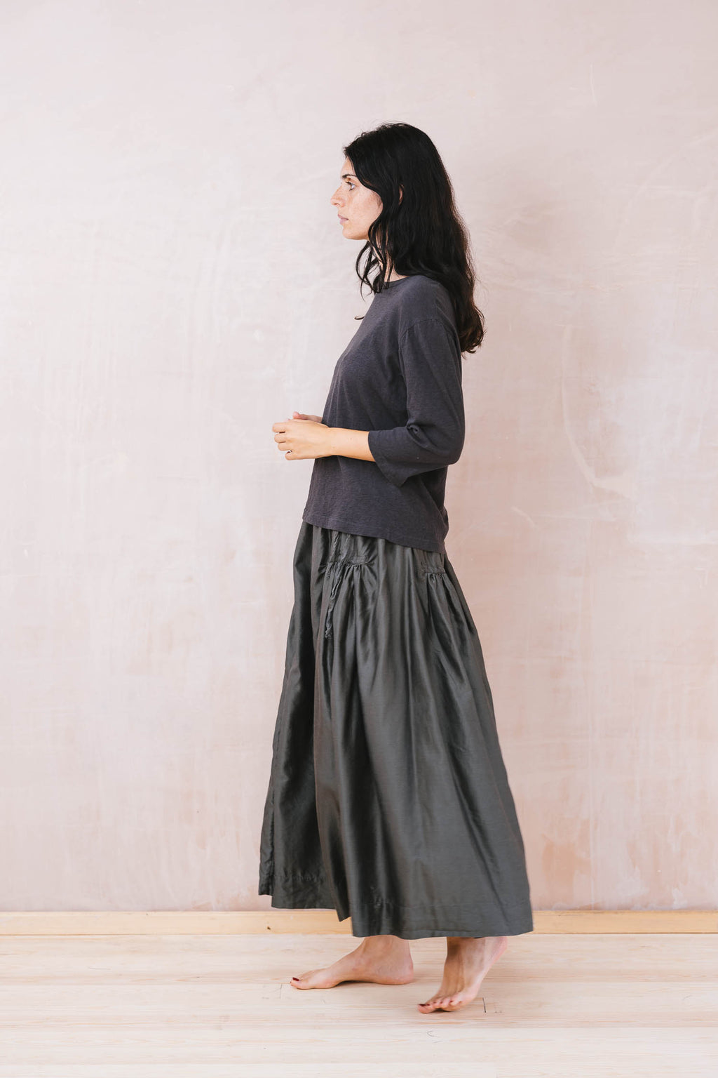 new frida skirt silk cotton satin