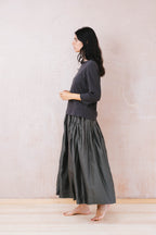 new frida skirt silk cotton satin