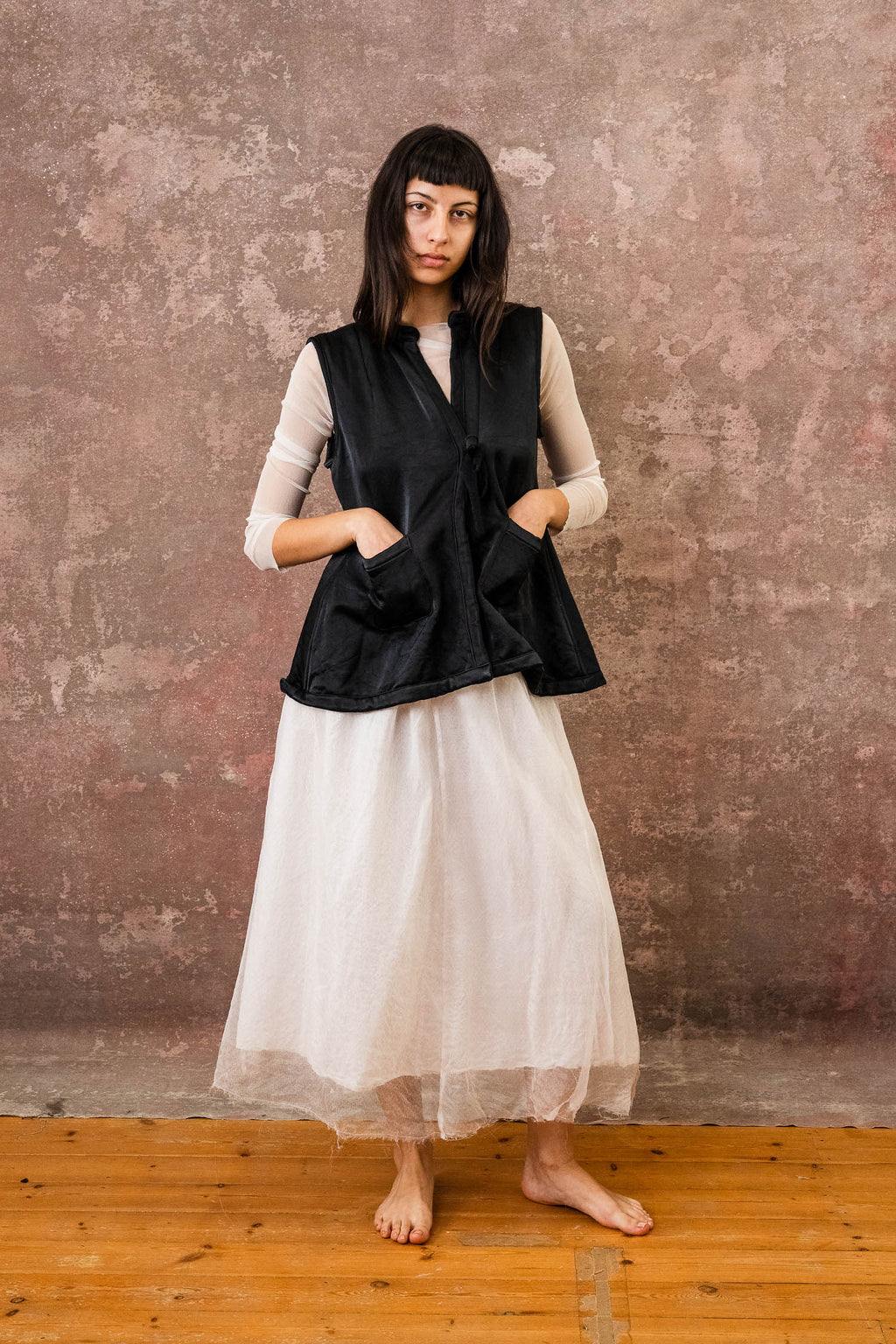 reversible body warmer back pleat flight