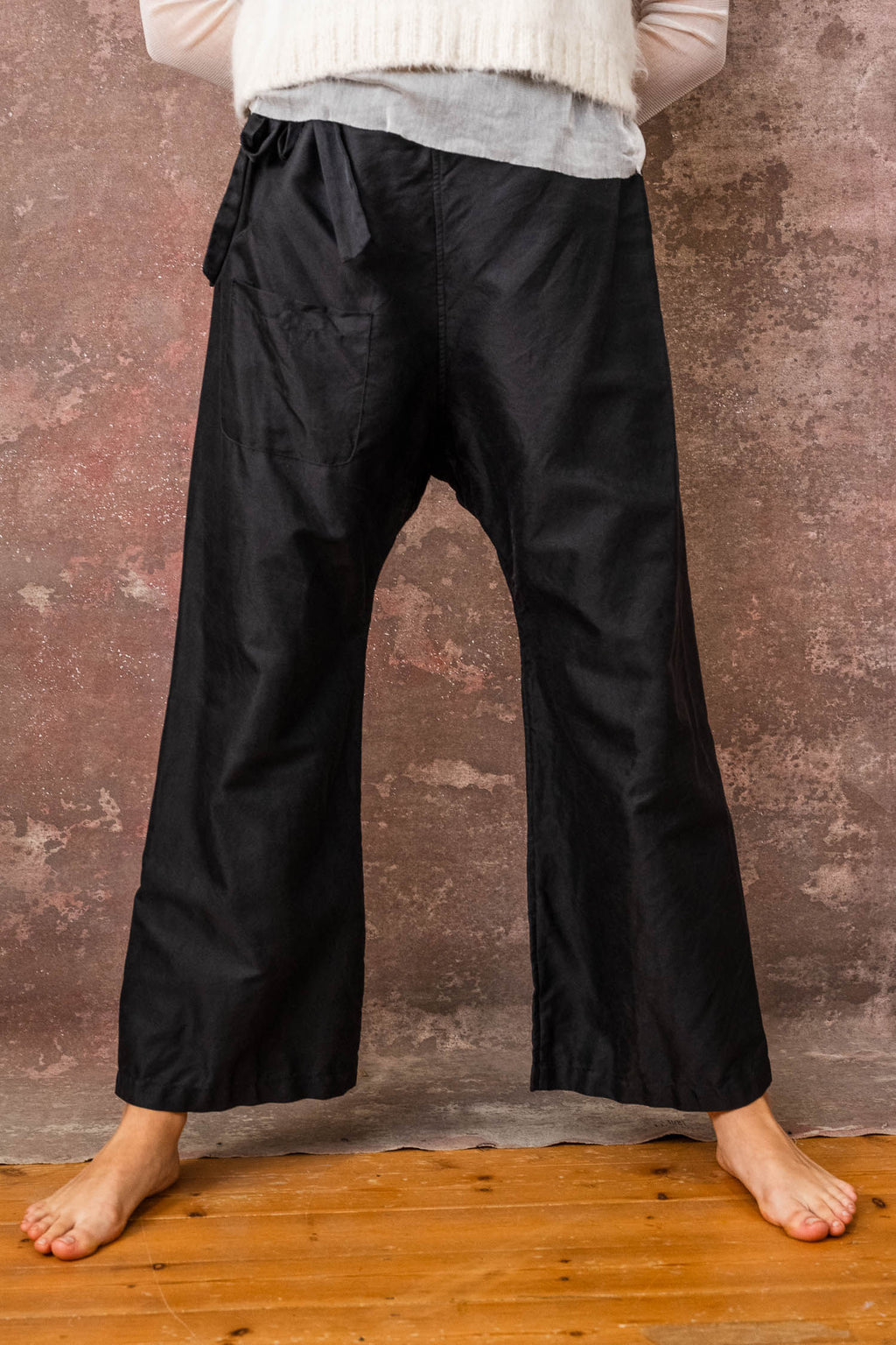 wide leg japan pants silk cotton croccante
