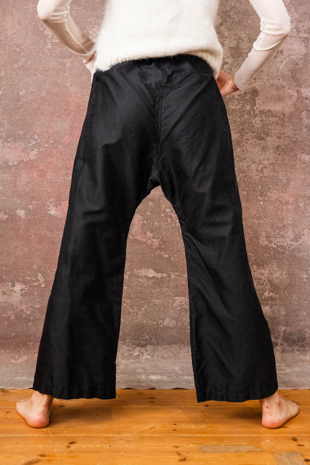 wide leg japan pants silk cotton croccante