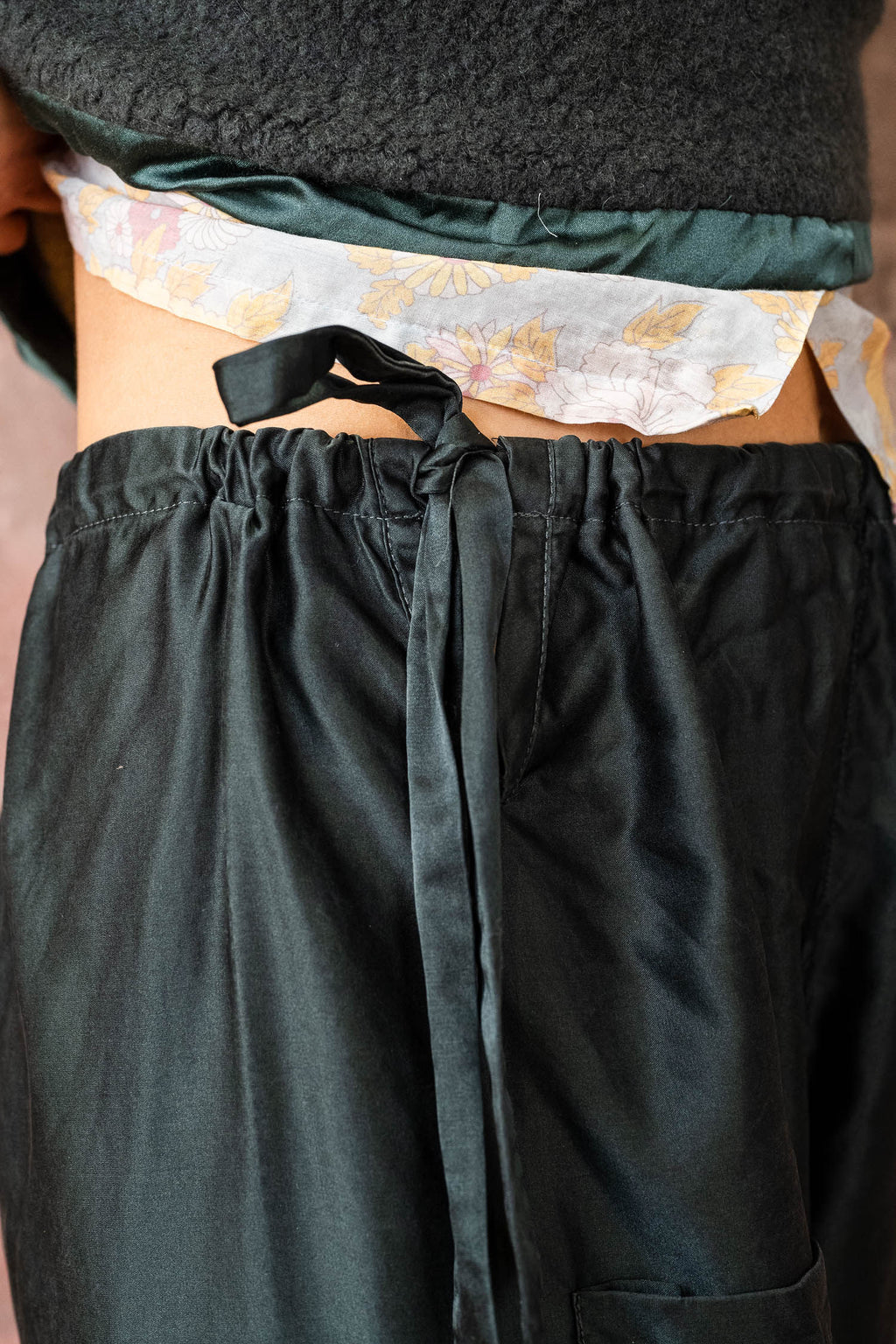 wide leg japan pants silk cotton satin