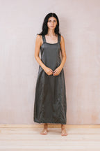 wide strap dress silk cotton satin