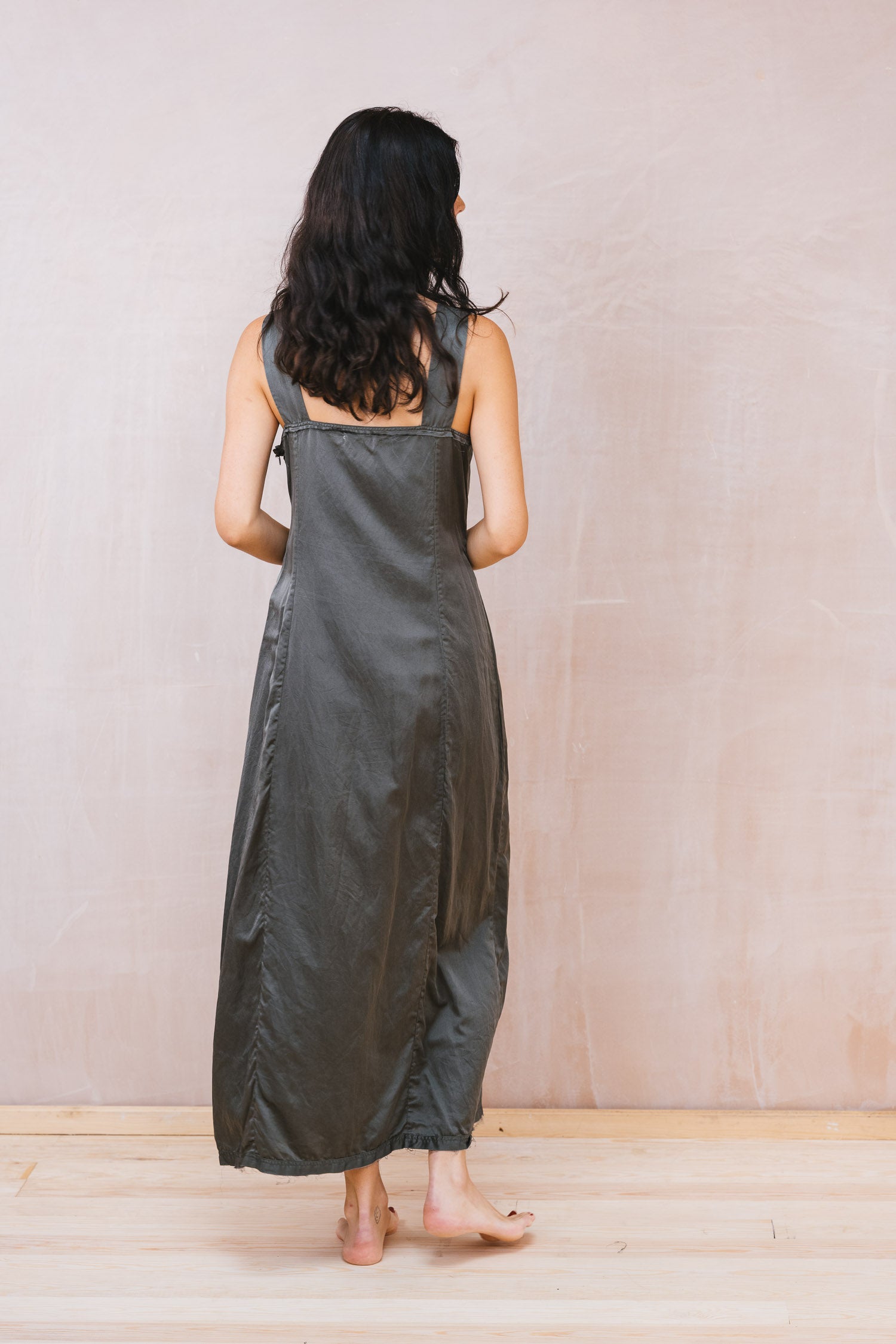 wide strap dress silk cotton satin