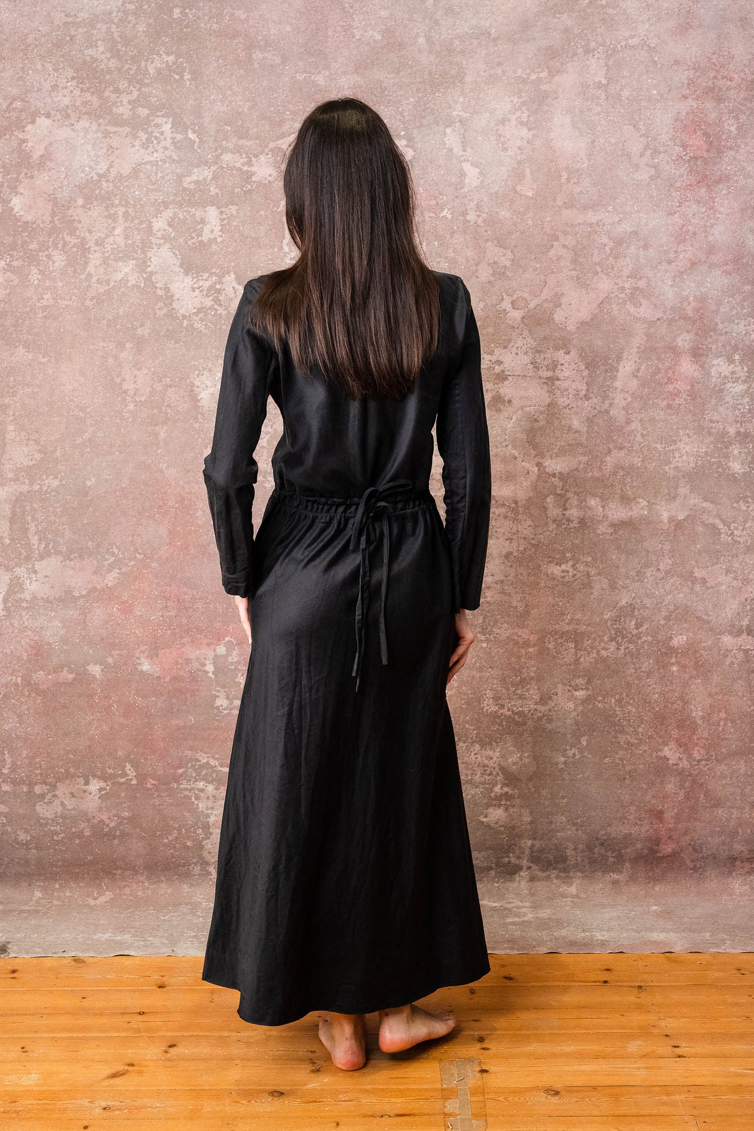 winter bias cut dress silk cotton croccante