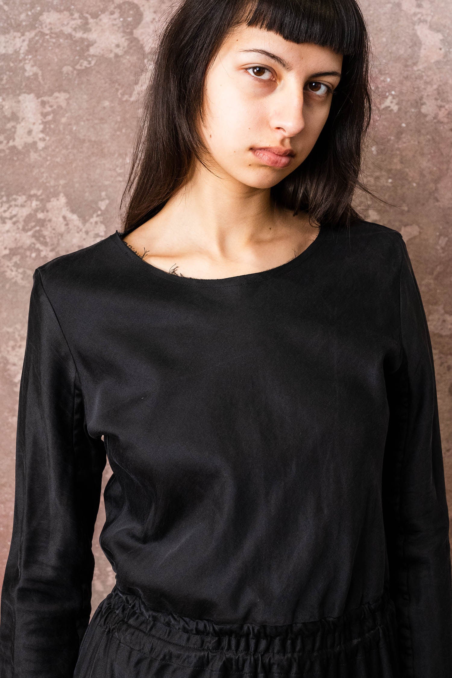 winter bias cut dress silk cotton croccante