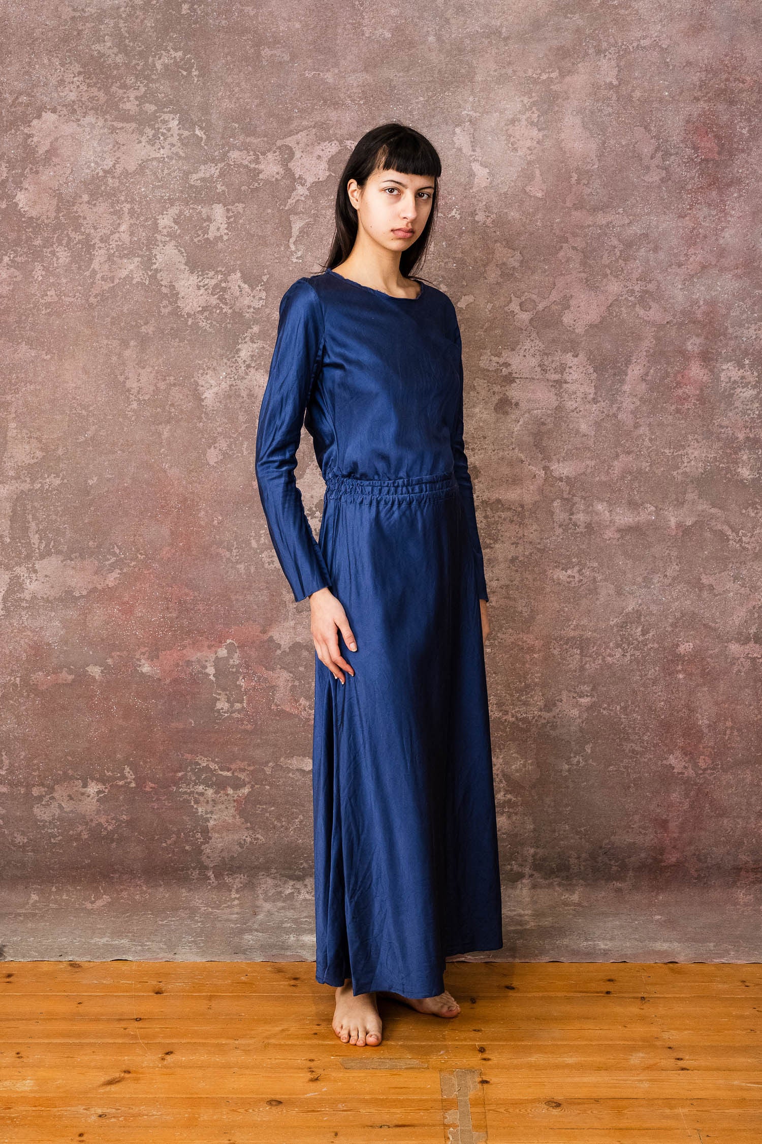 winter bias cut dress silk cotton satin