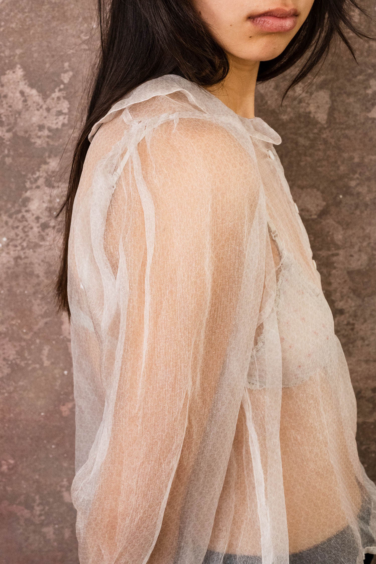 winter sweet blouse silk organza print