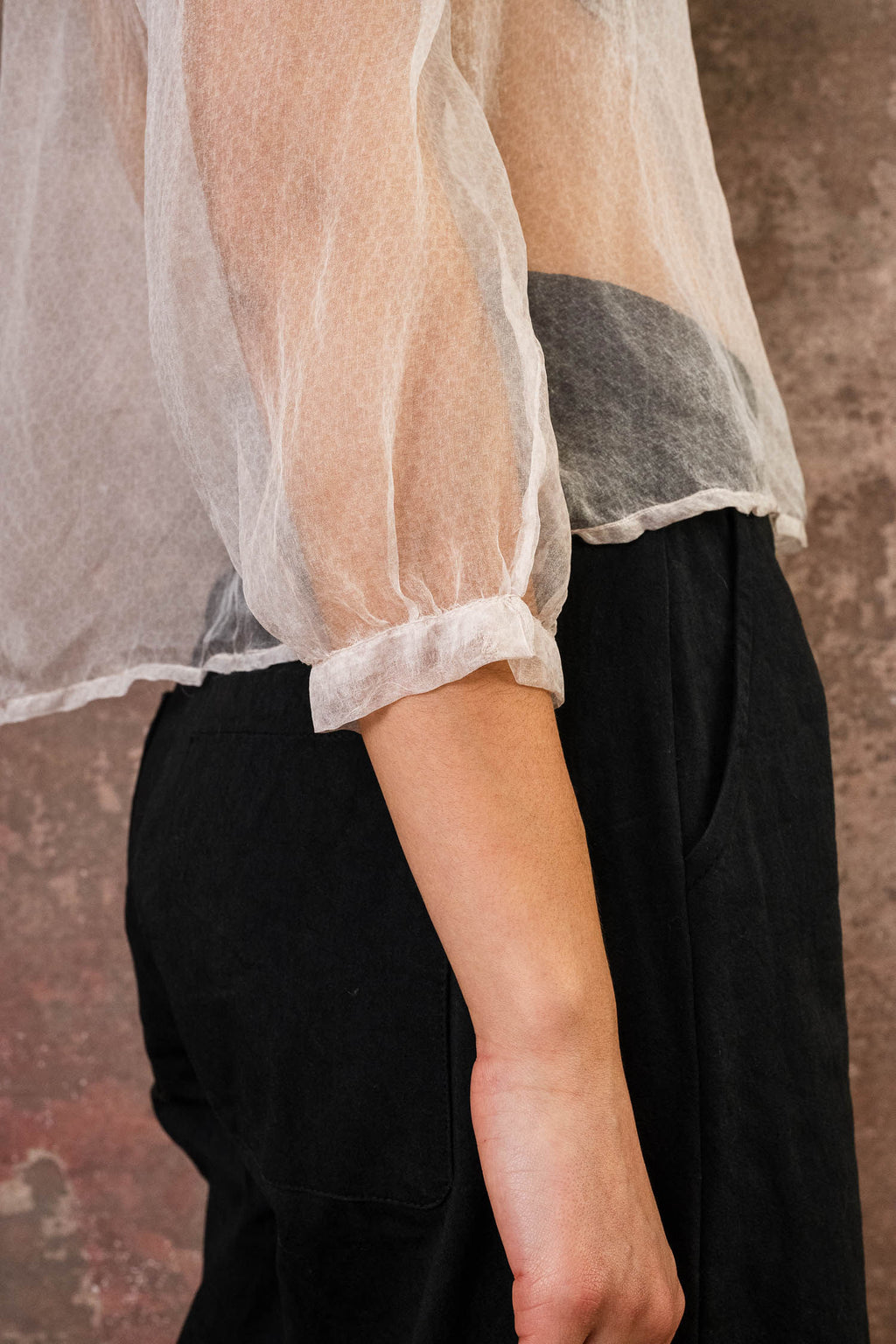 winter sweet blouse silk organza print