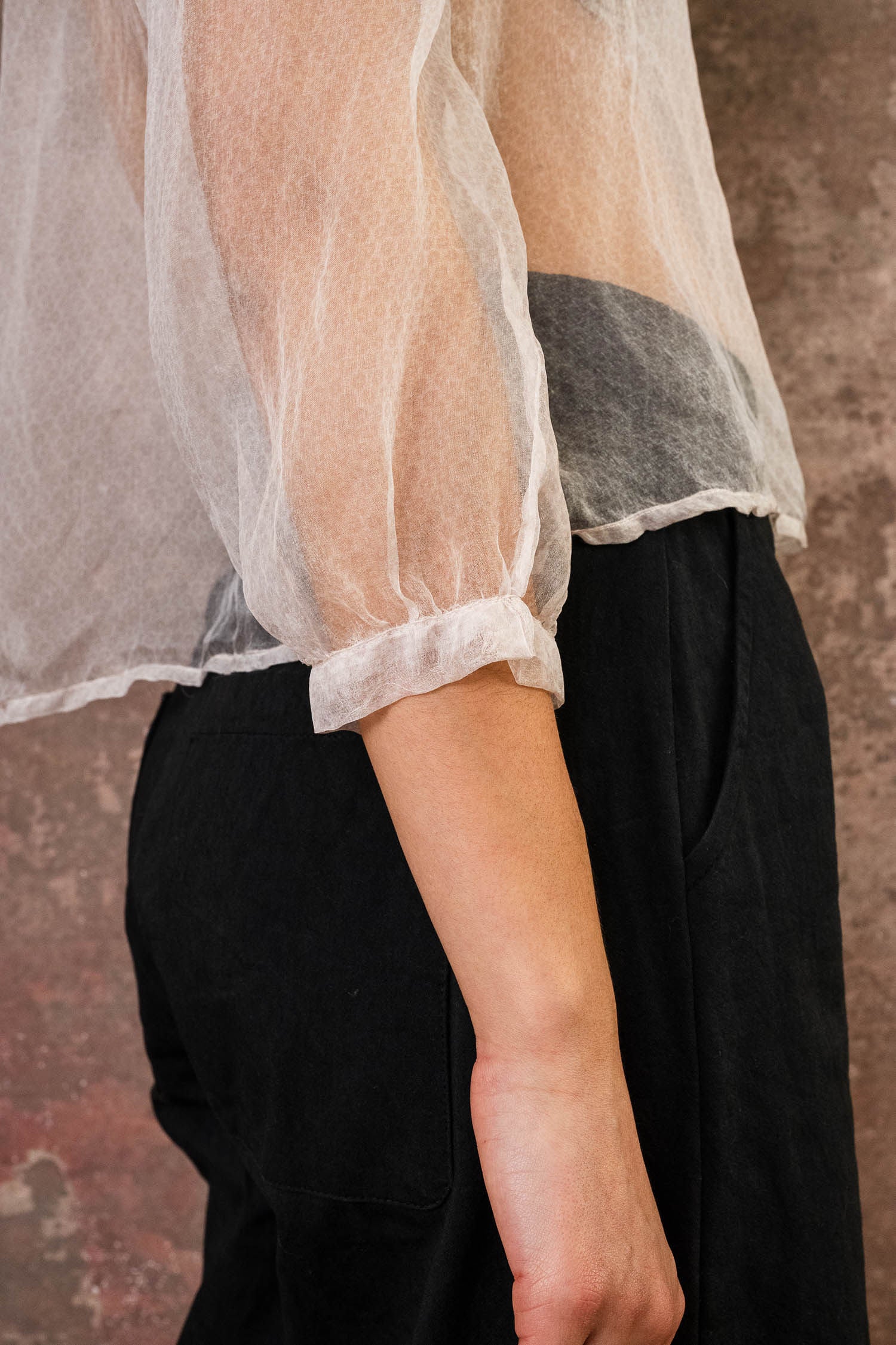 winter sweet blouse silk organza print