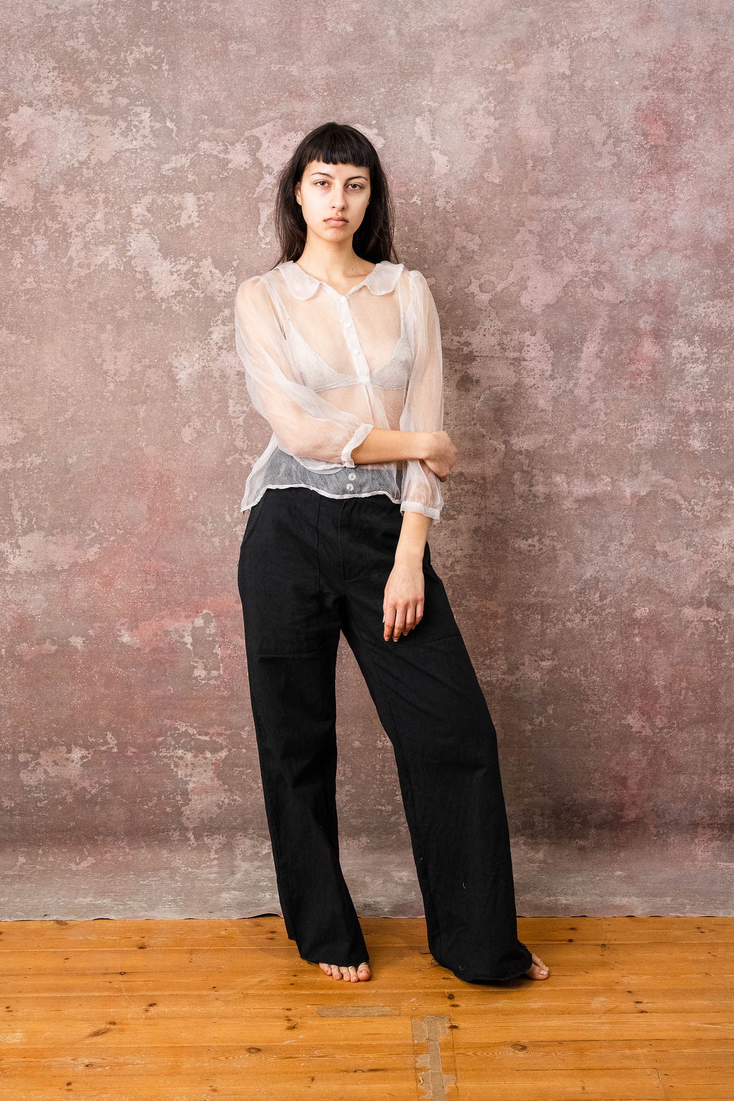 winter sweet blouse silk organza print