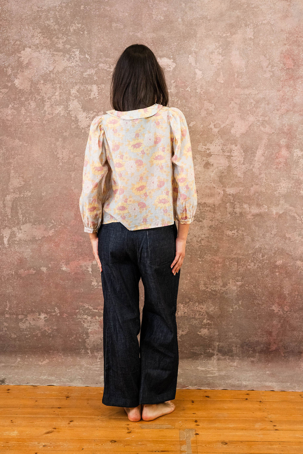 winter sweet blouse silk cotton voile print