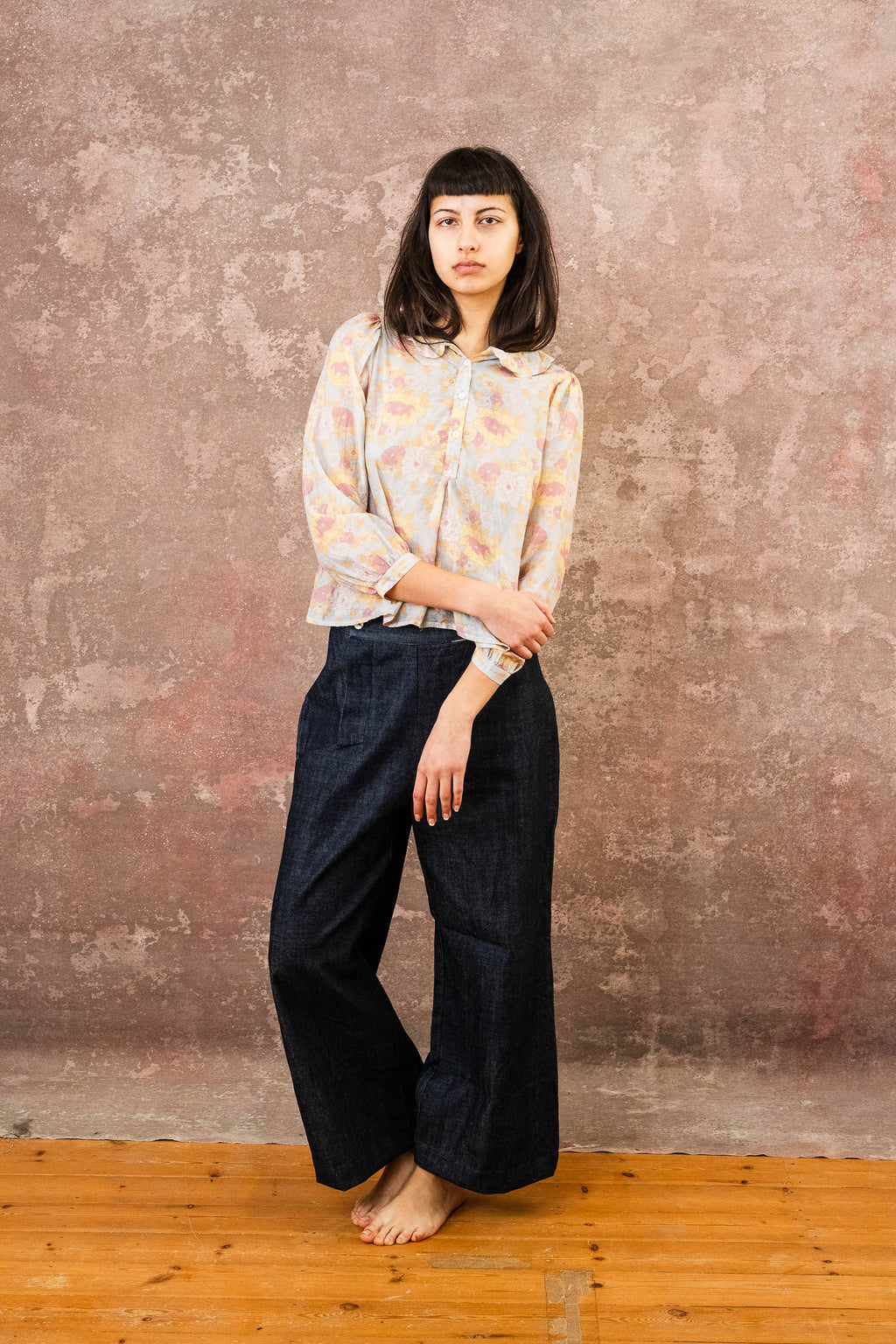 winter sweet blouse silk cotton voile print