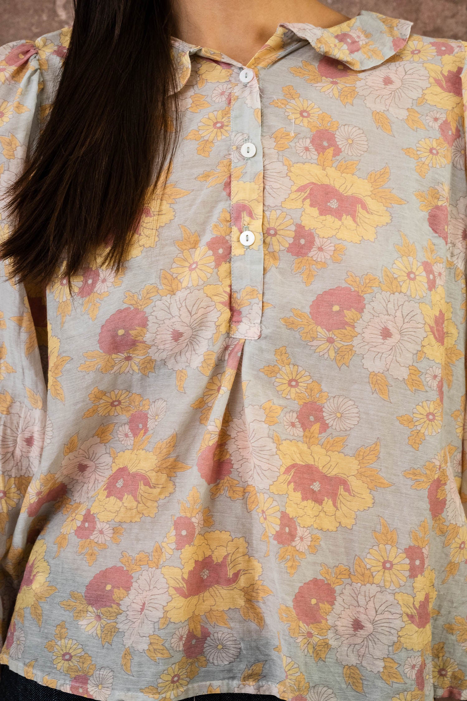 winter sweet blouse silk cotton voile print