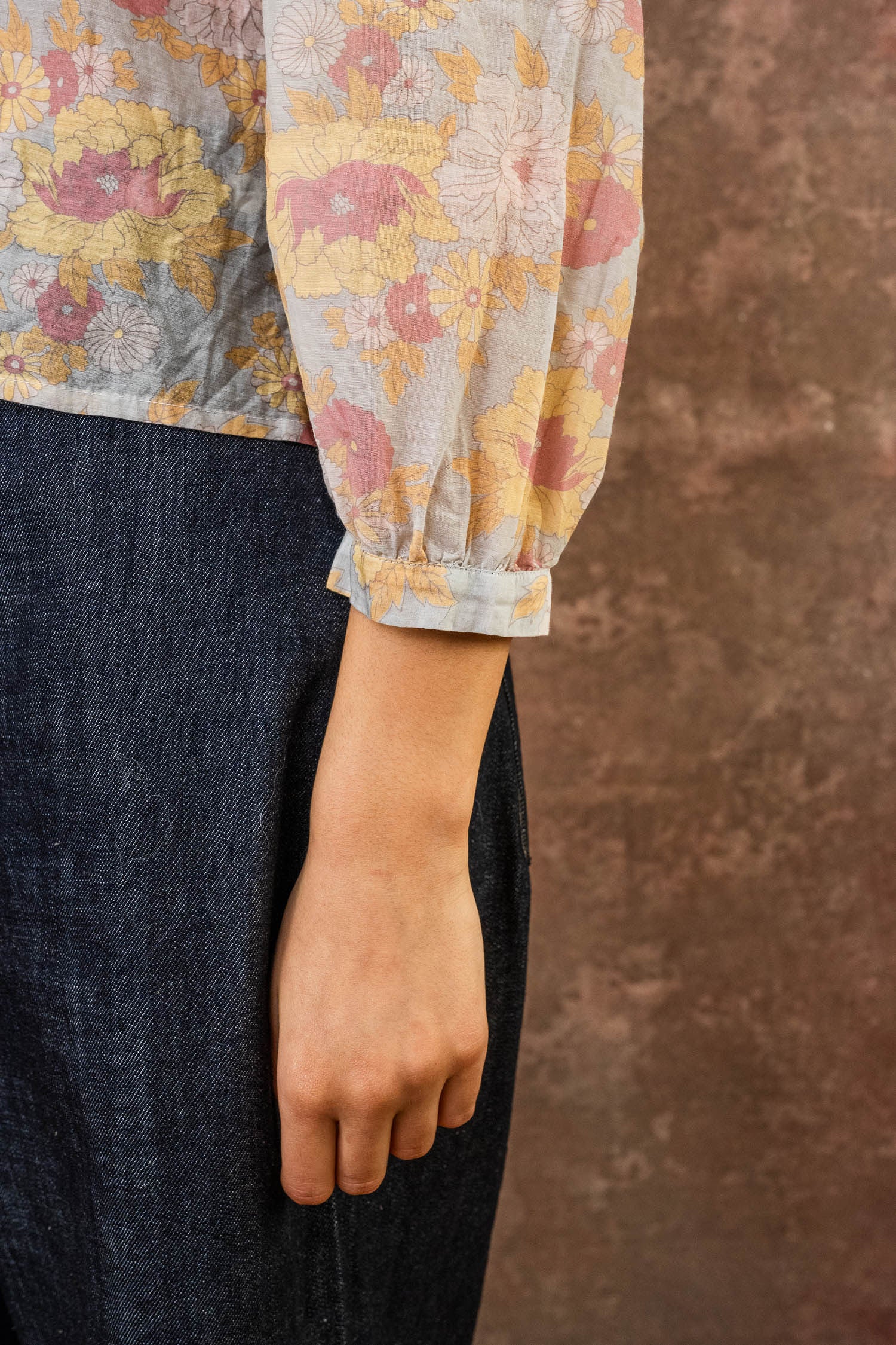 winter sweet blouse silk cotton voile print