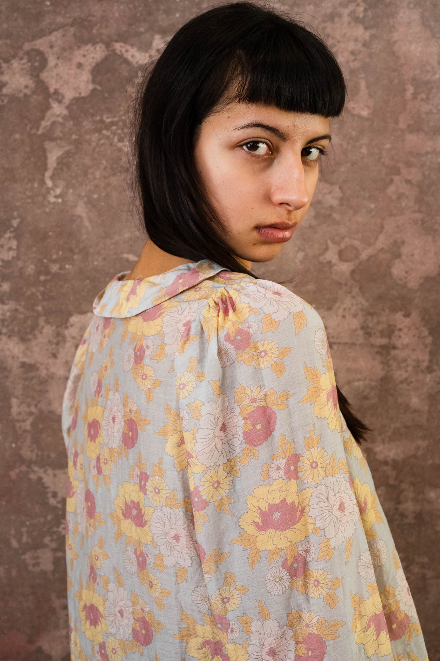 winter sweet blouse silk cotton voile print