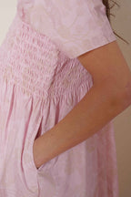 asymmetric moonbeam dress rose print