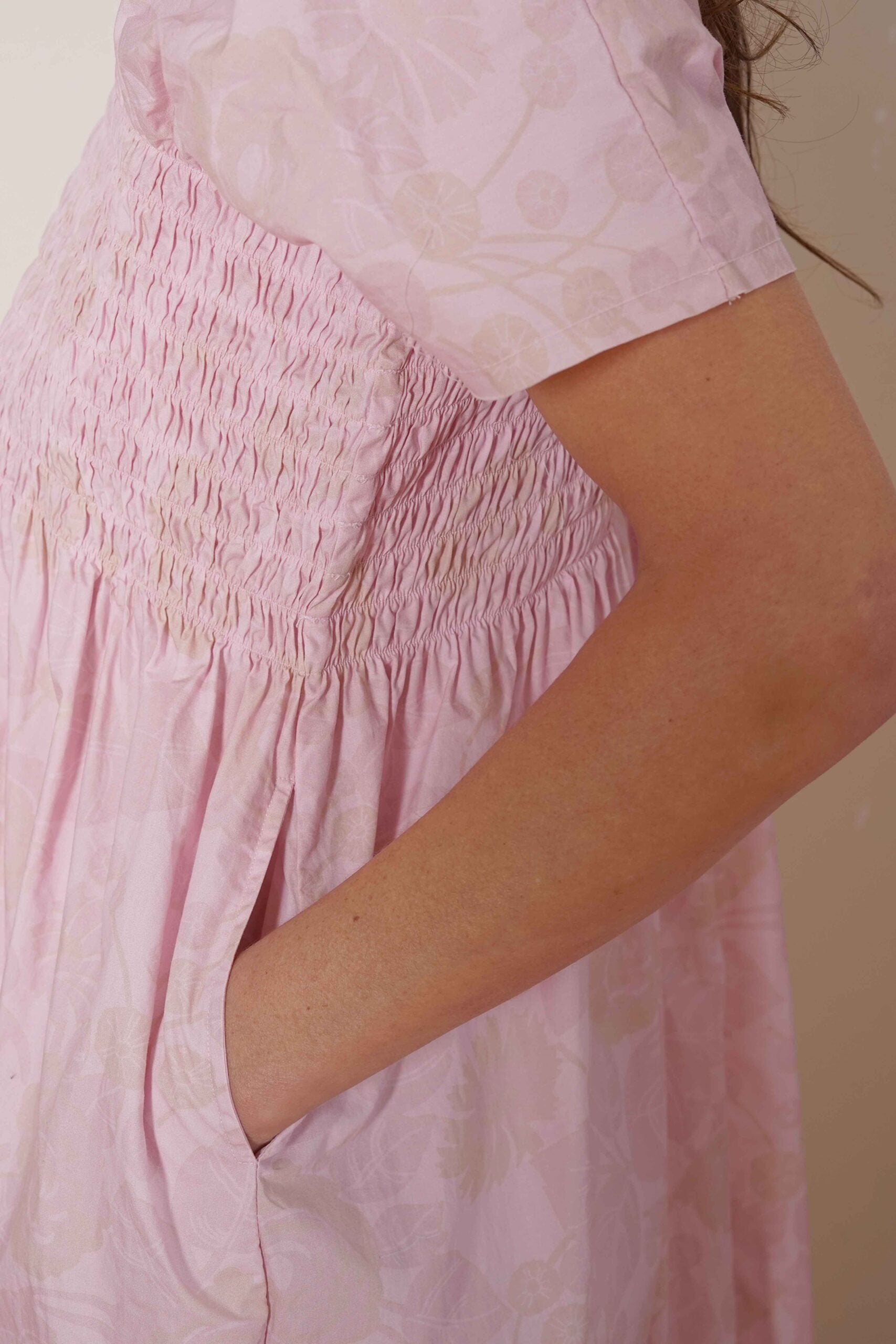asymmetric moonbeam dress rose print