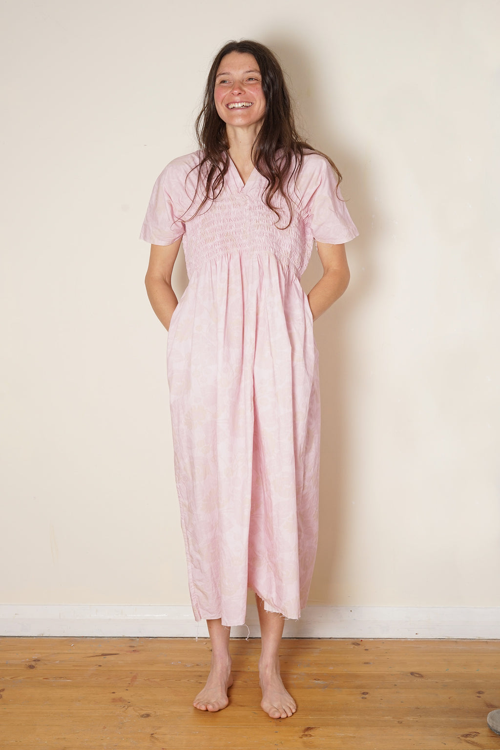 asymmetric moonbeam dress rose print