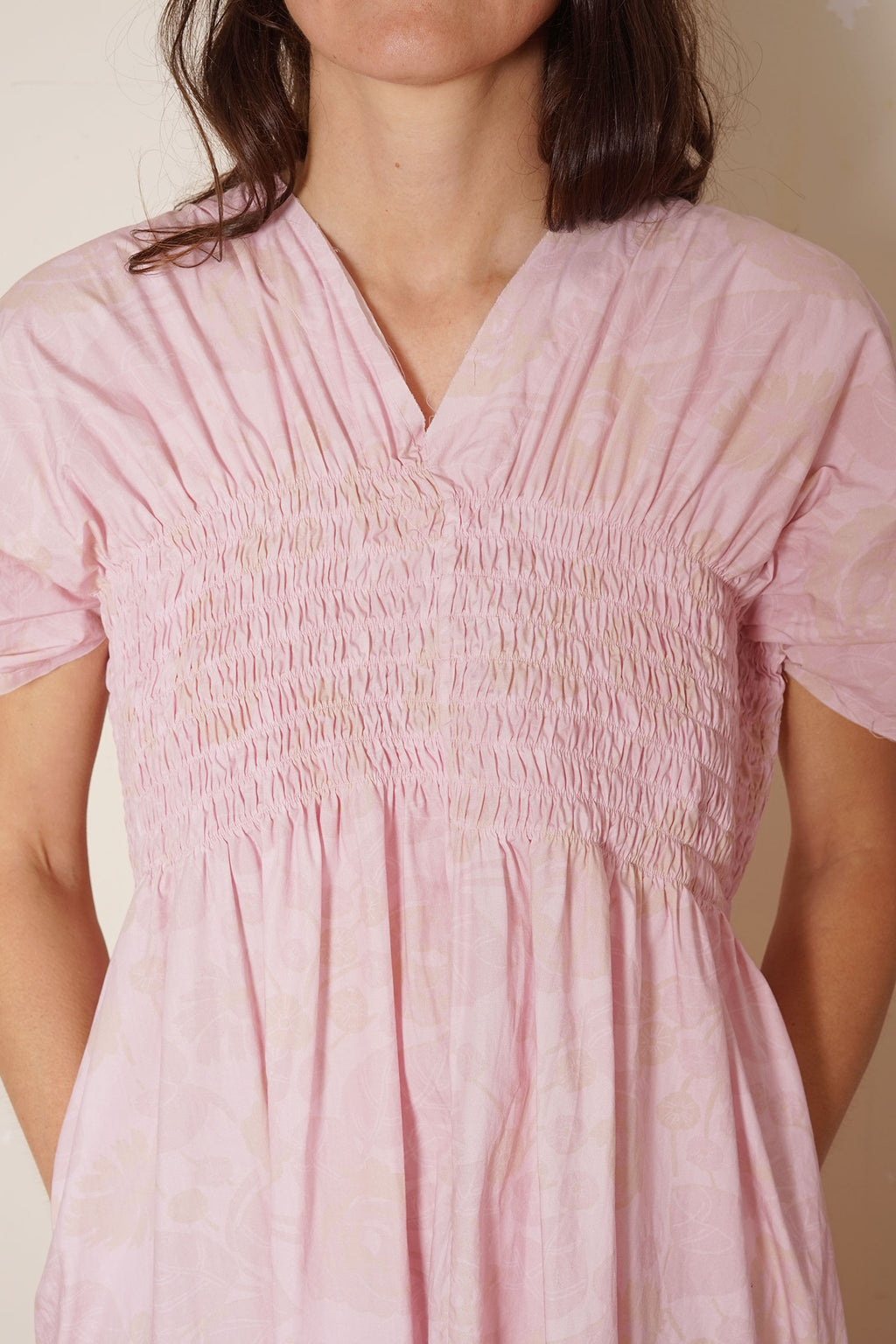 asymmetric moonbeam dress rose print