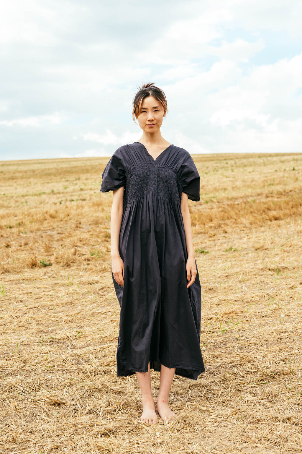 sale asymmetric moonbeam dress cotton