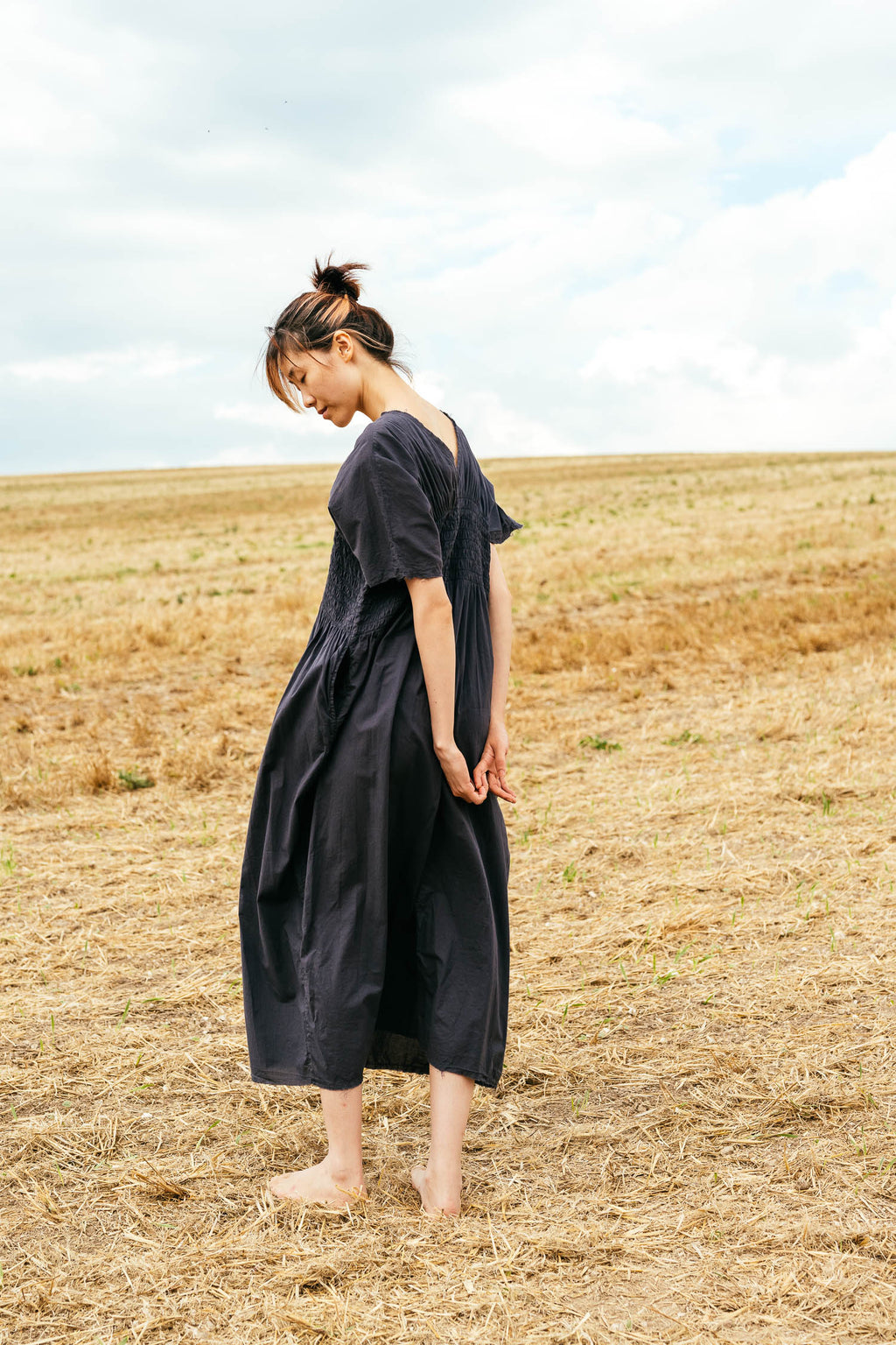 sale asymmetric moonbeam dress cotton