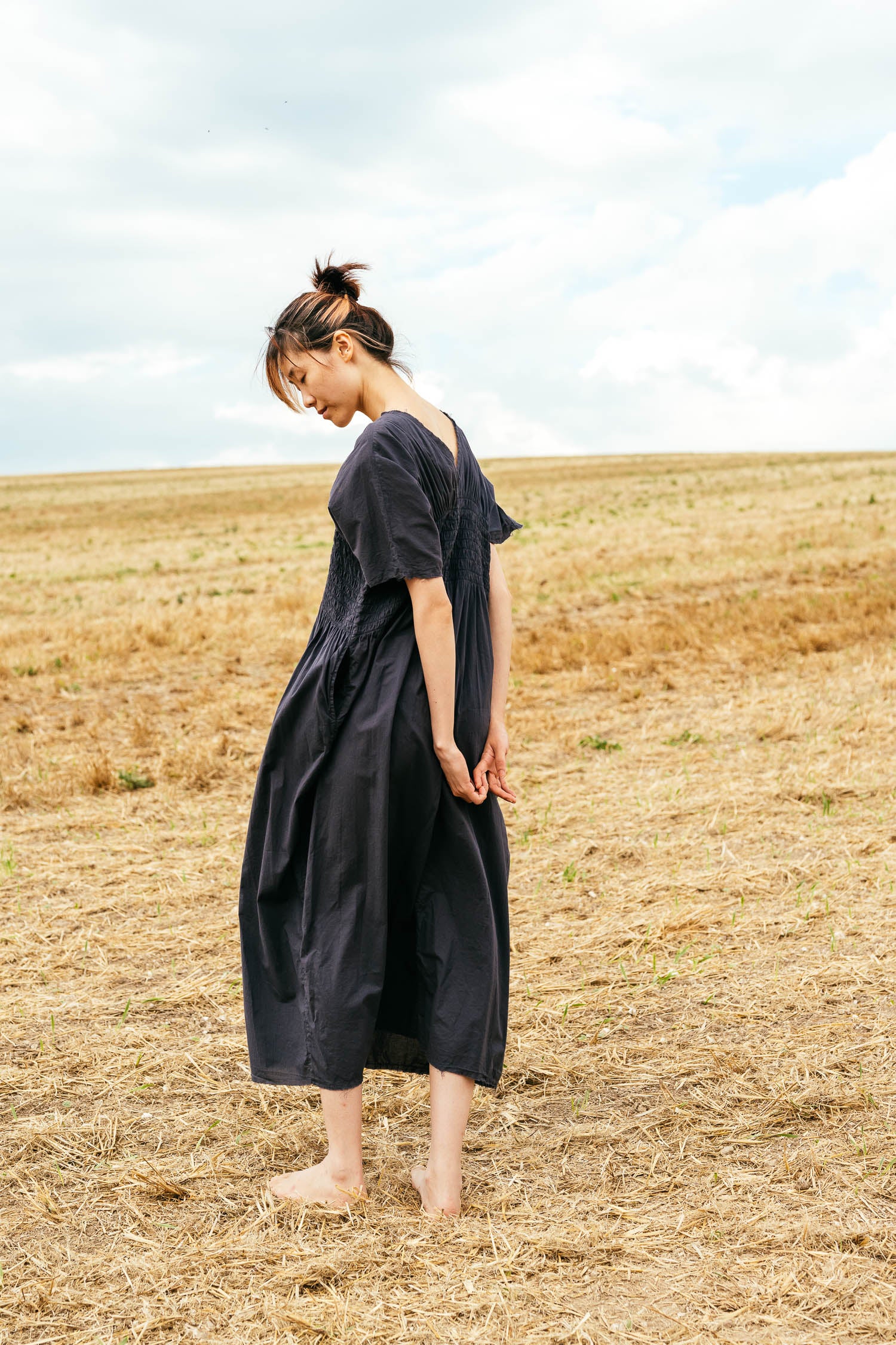 sale asymmetric moonbeam dress cotton