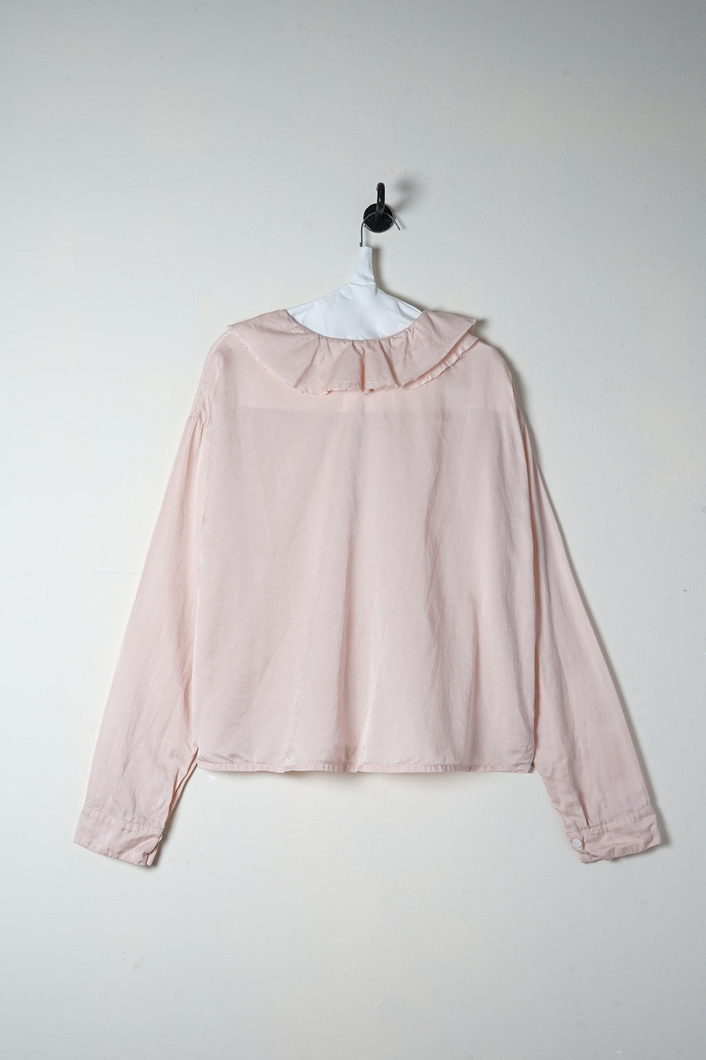puckered collar blouse silk cotton satin