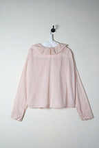 puckered collar blouse silk cotton satin