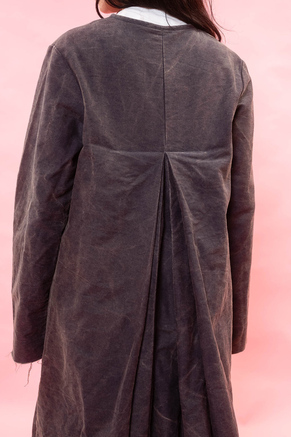 back pleat coat cotton patina