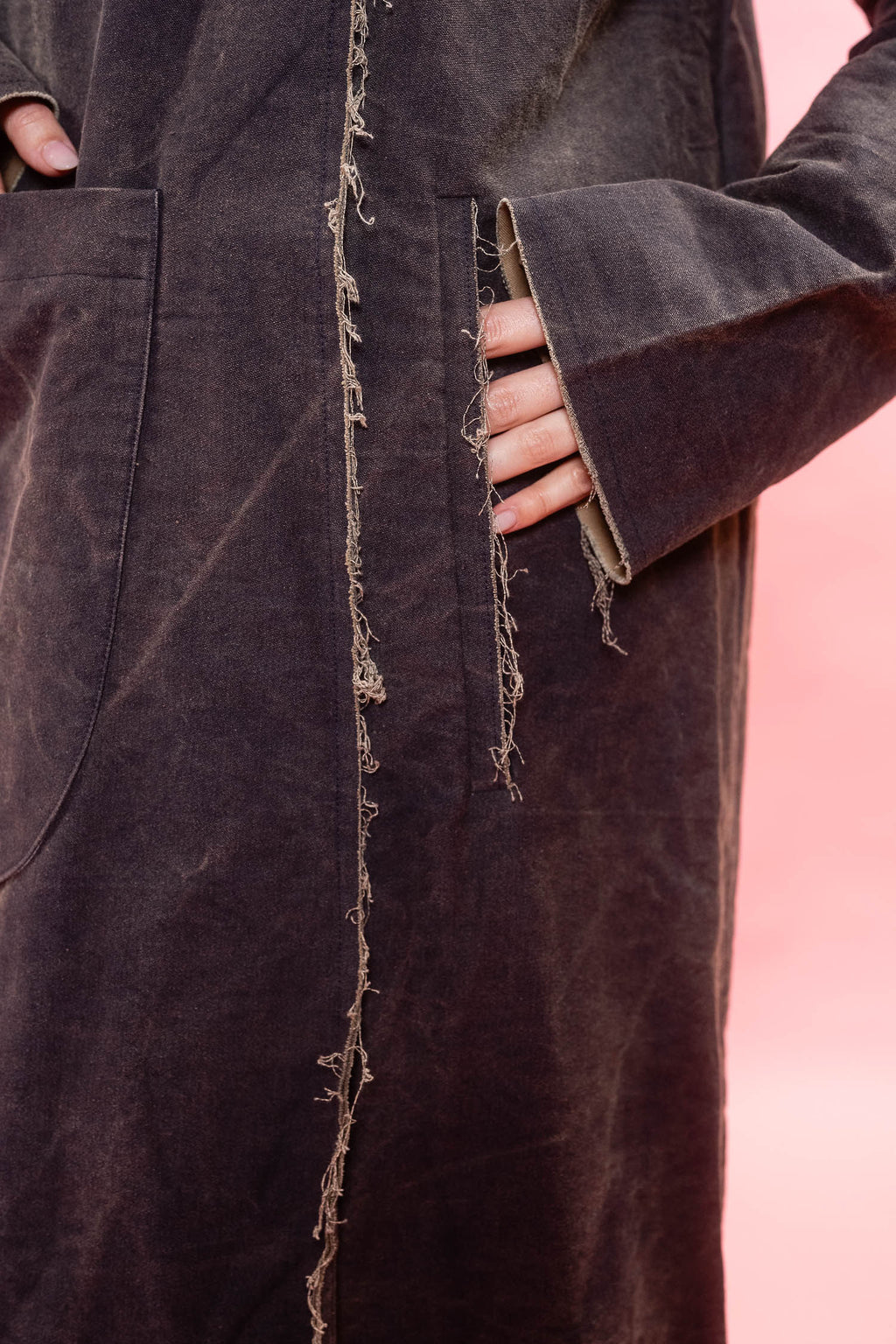 back pleat coat cotton patina