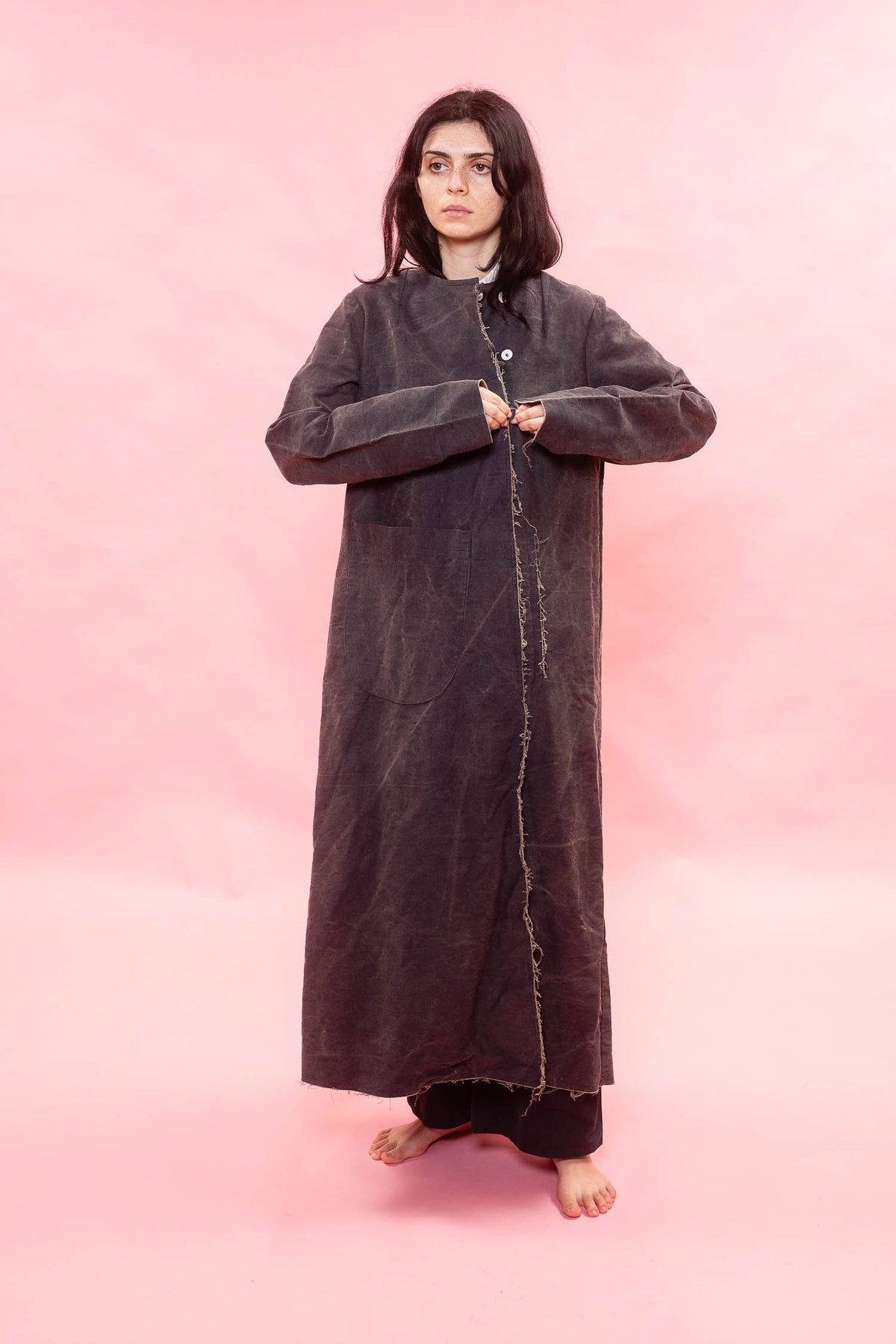back pleat coat cotton patina